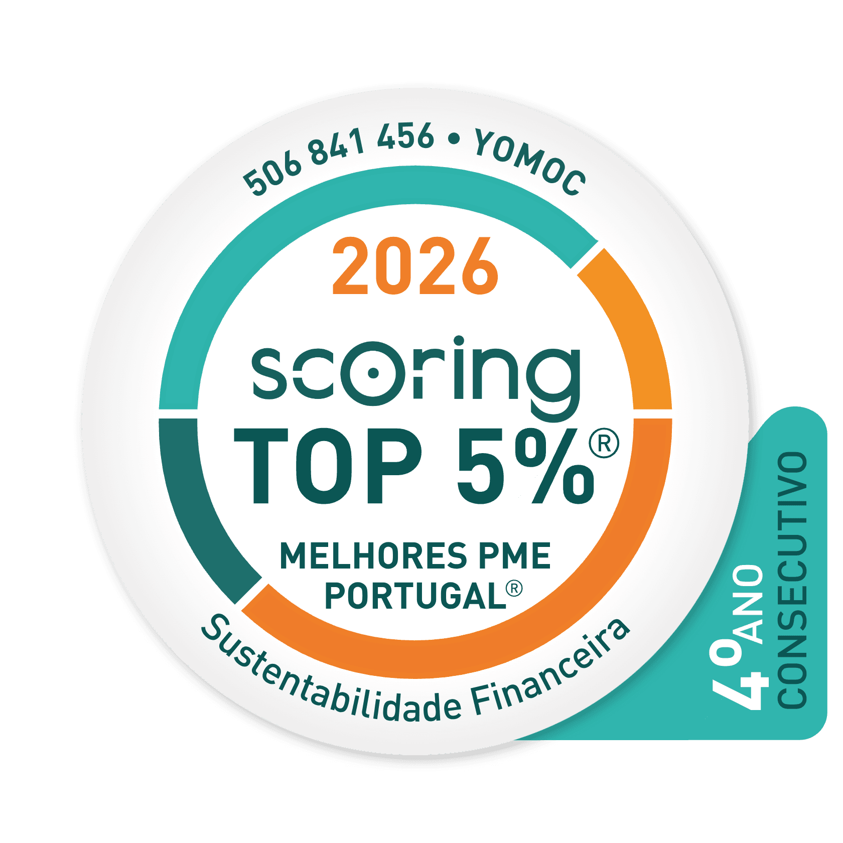Selo TOP 5% 2026 — YOMOC - DESIGN E COMUNICAÇÃO, LDA