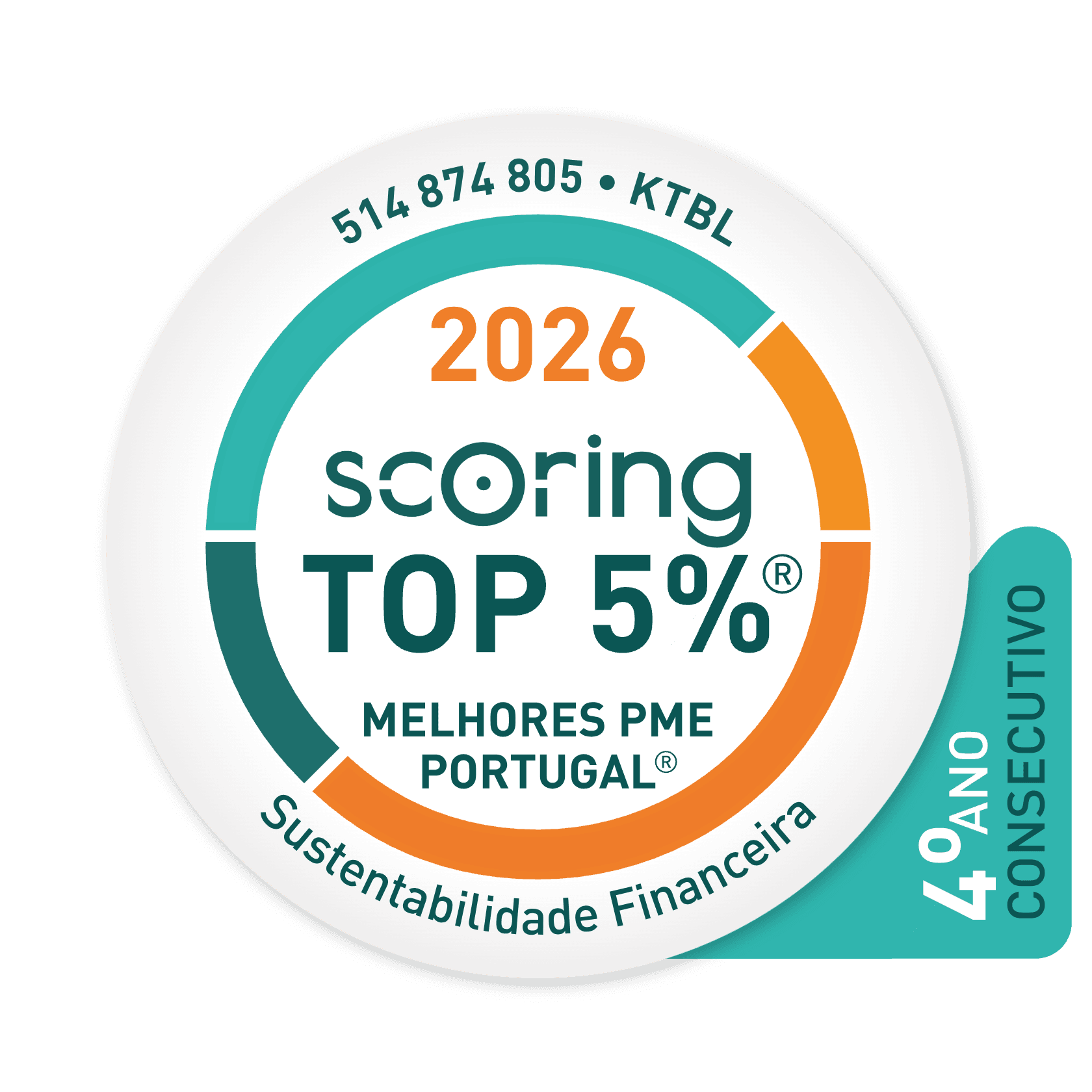 Selo TOP 5% 2026 — KTBL - PERFORMANCE BASED ACCOUNTING, LDA