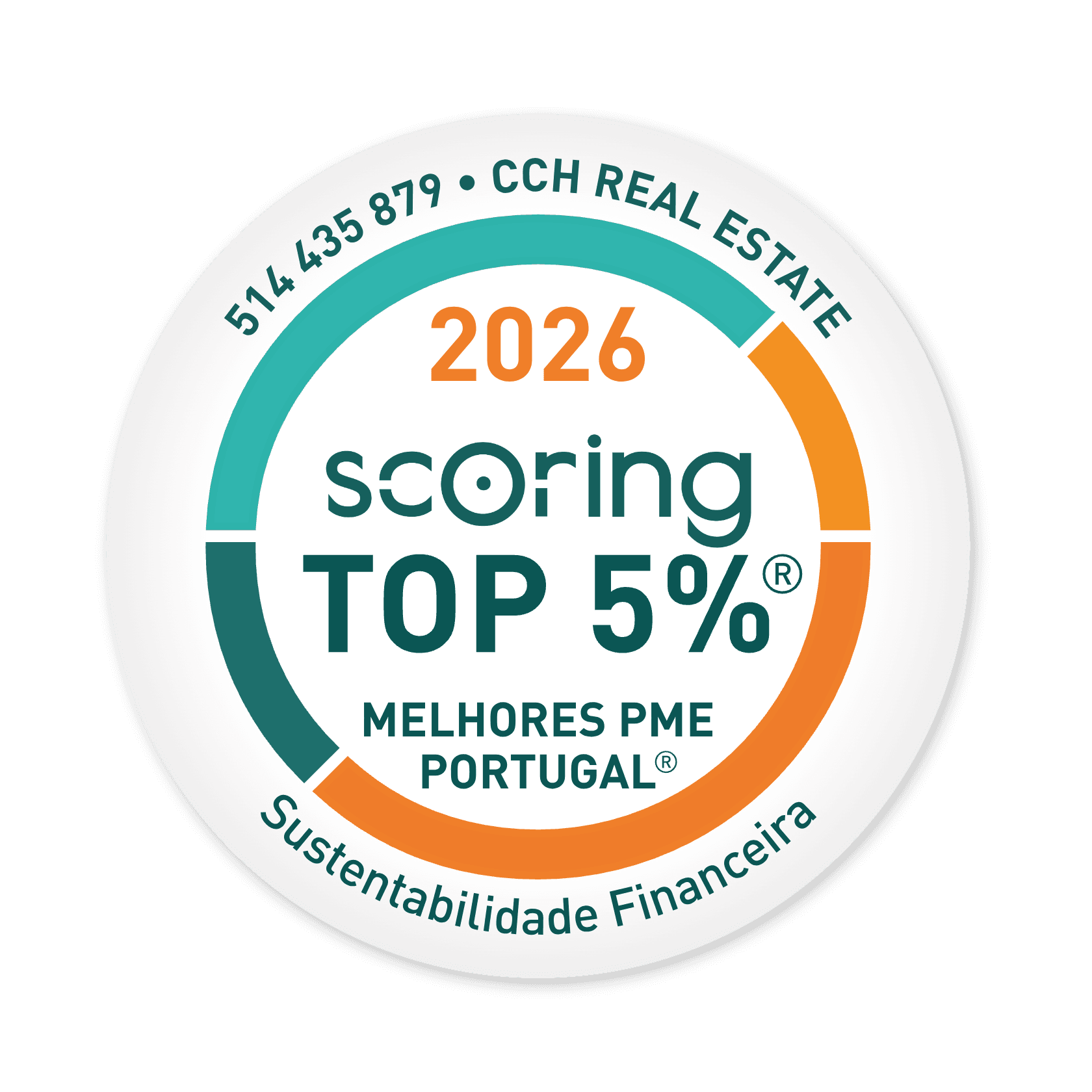 Selo TOP 5% 2026 — CCH REAL ESTATE, LDA
