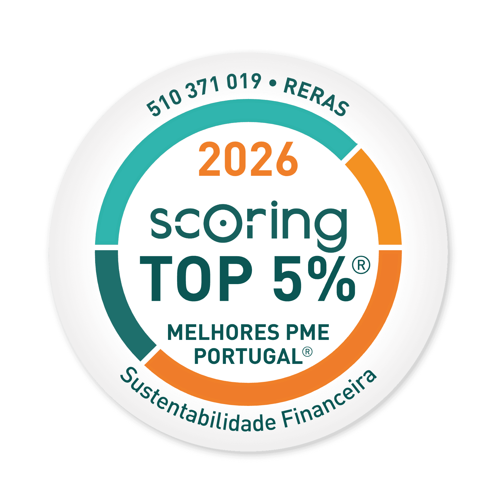 Selo TOP 5% 2026 — RERAS, UNIPESSOAL, LDA