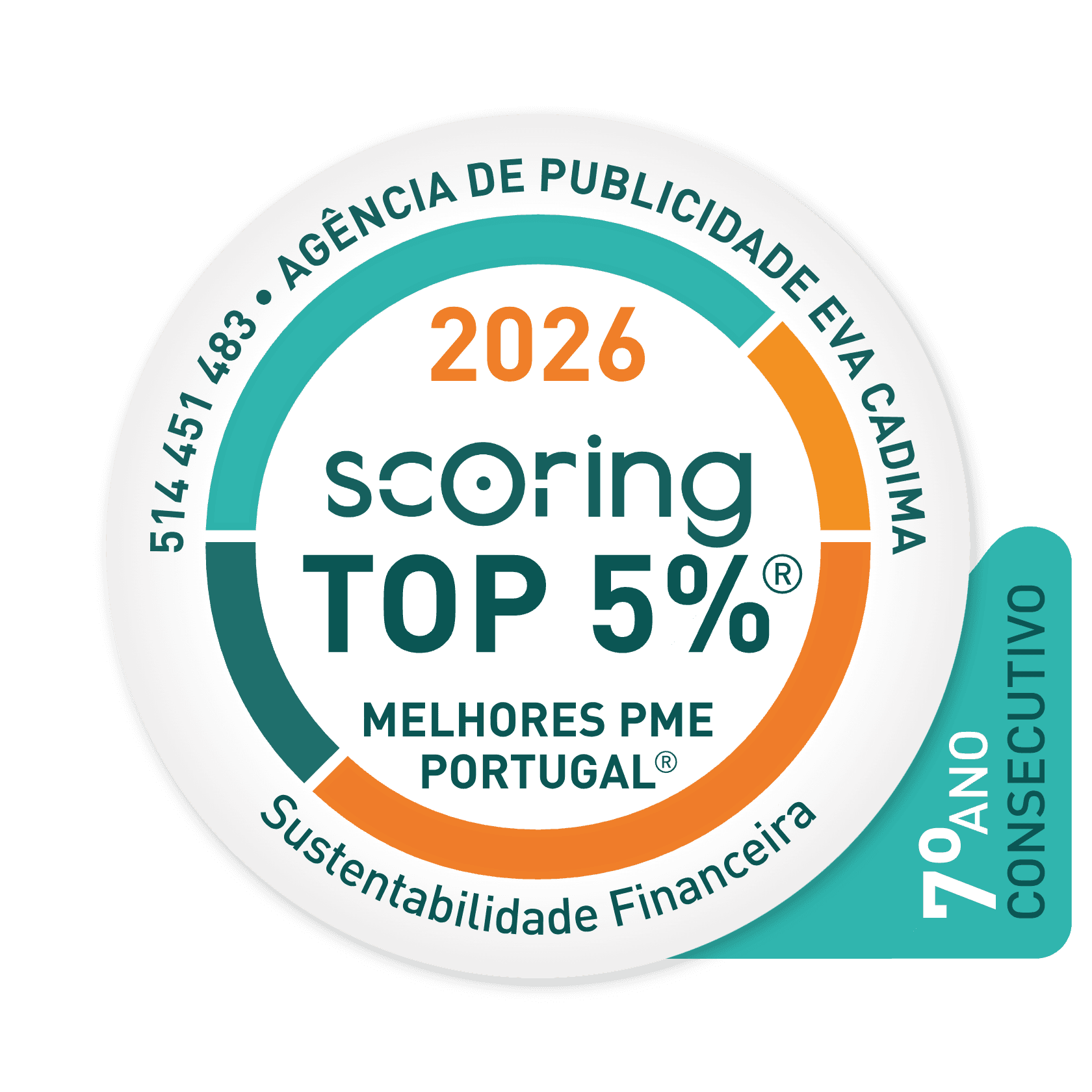 Selo TOP 5% 2026 — AGÊNCIA DE PUBLICIDADE EVA CADIMA, UNIPESSOAL, LDA