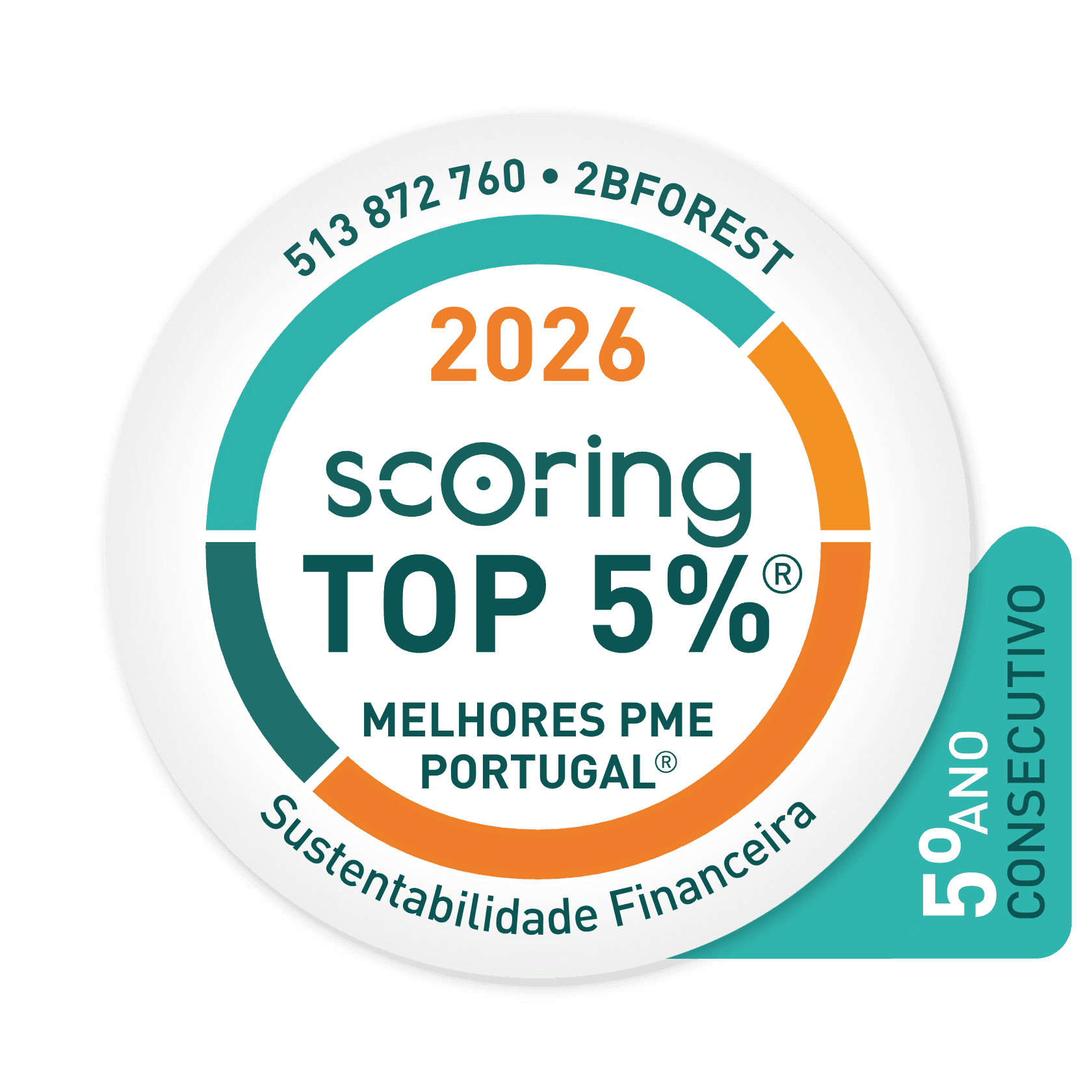Selo TOP 5% 2026 — 2BFOREST, LDA