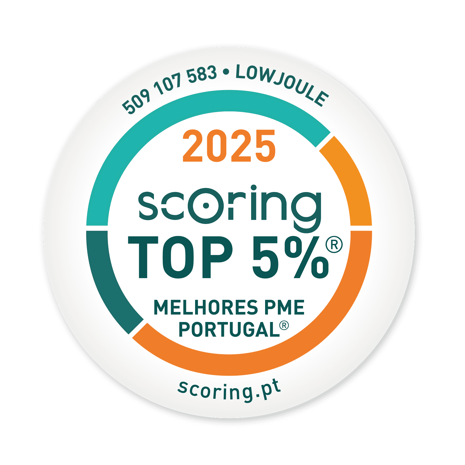 Selo TOP 5% 2025 — LOWJOULE, LDA