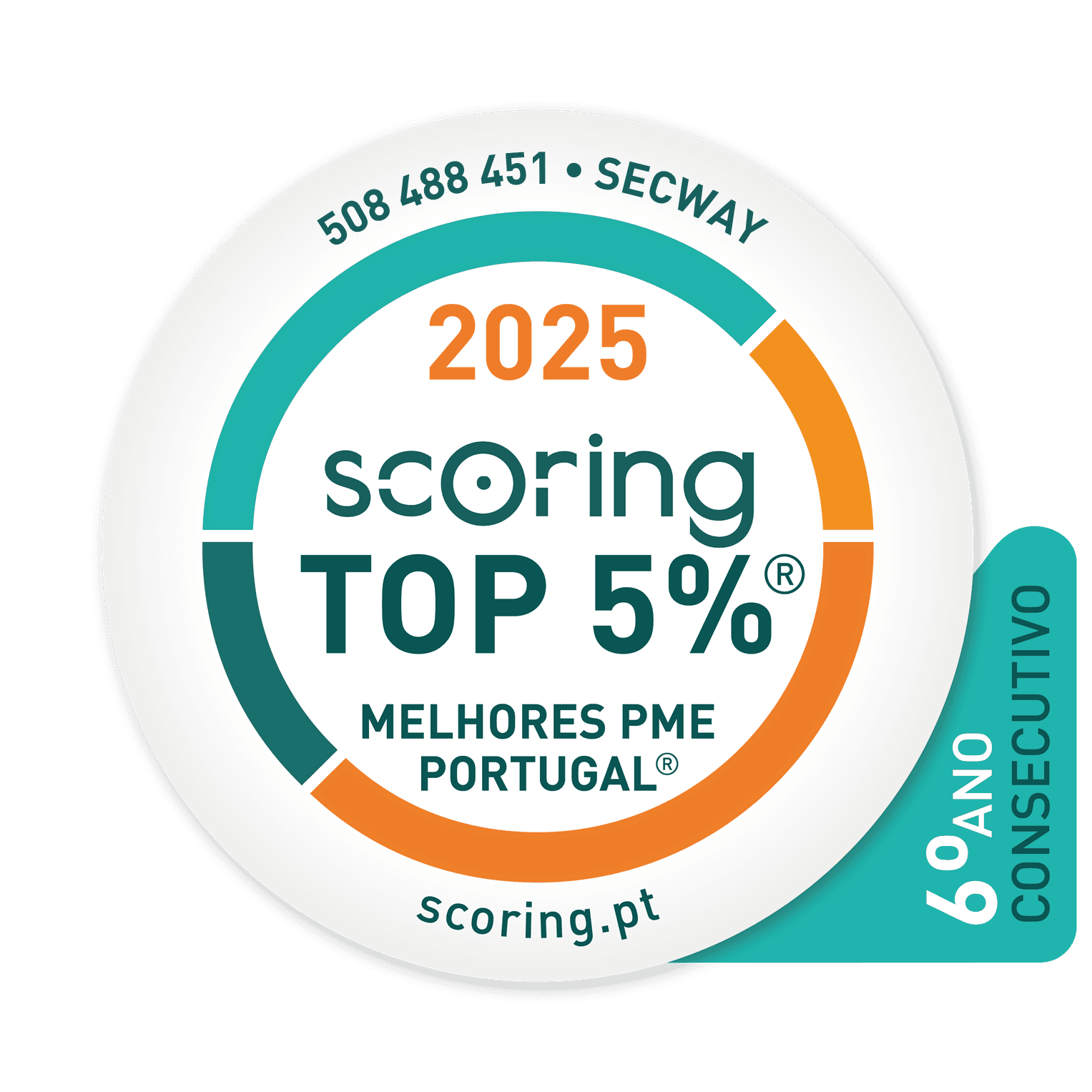 Selo TOP 5% 2025 — SECWAY, SOCIEDADE UNIPESSOAL, LDA