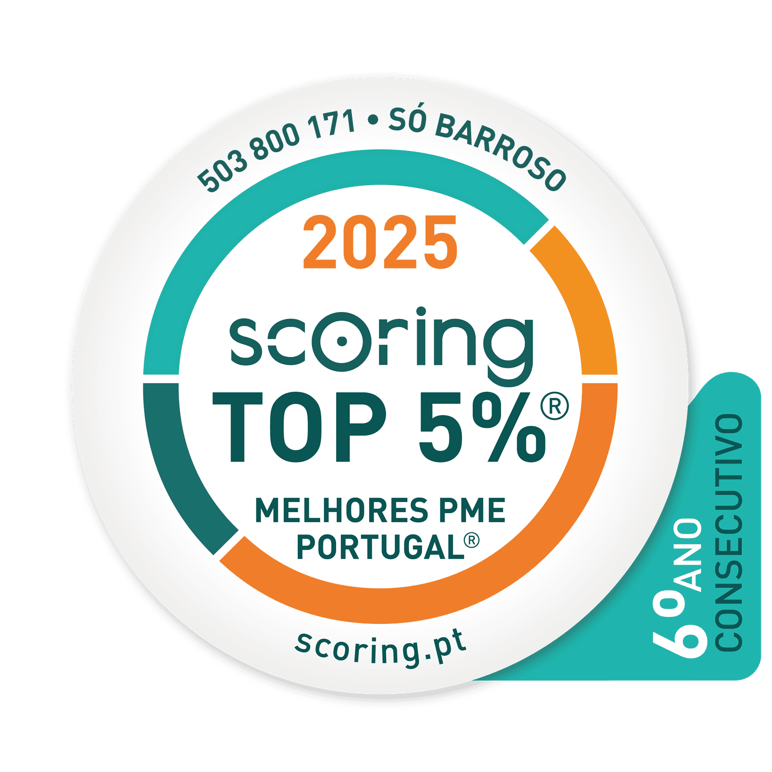 Selo TOP 5% 2025 — SÓ BARROSO, LDA