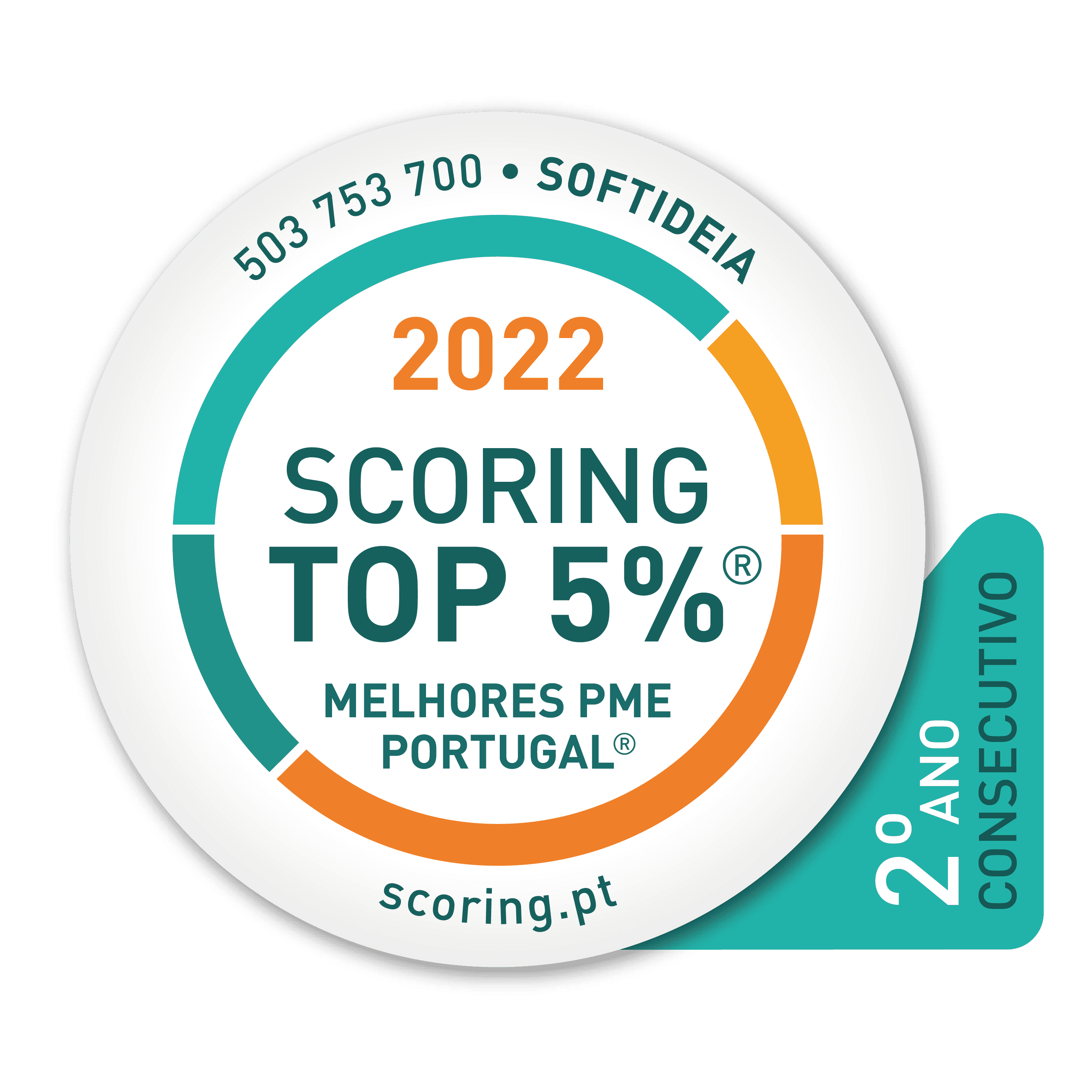Selo TOP 5% 2022 — SOFTIDEIA - INFORMAÇÃO AUTOMÁTICA, LDA