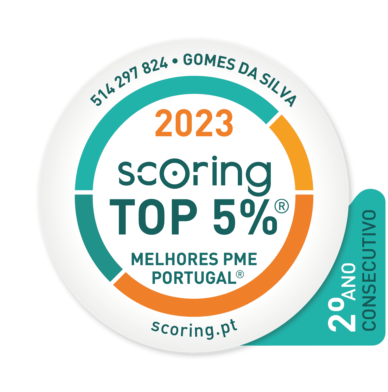 Selo TOP 5% 2023 — GOMES DA SILVA - IMOBILIARIA, LDA
