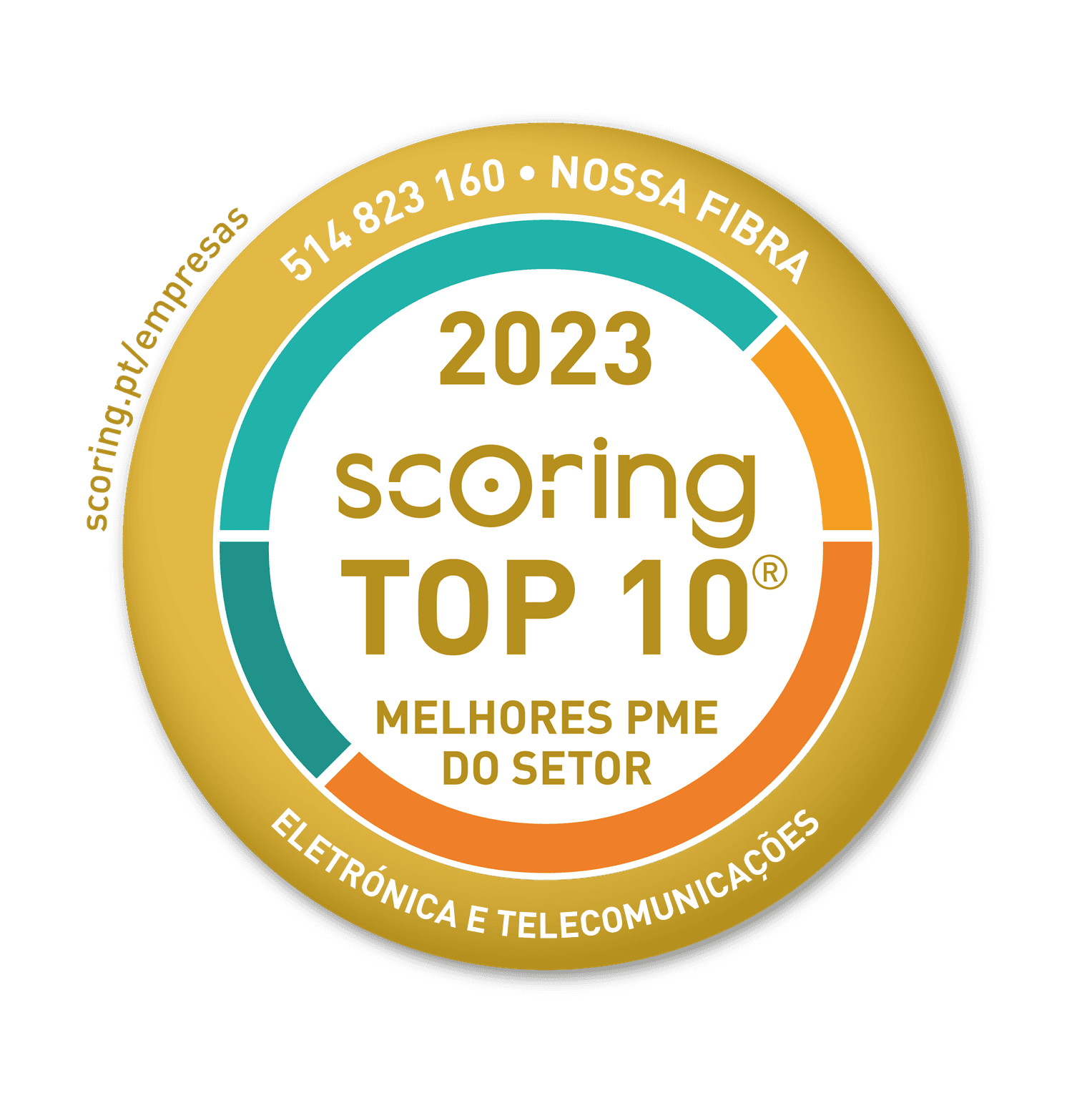 Selo TOP 10 Setor 2023 — NOSSA FIBRA, LDA