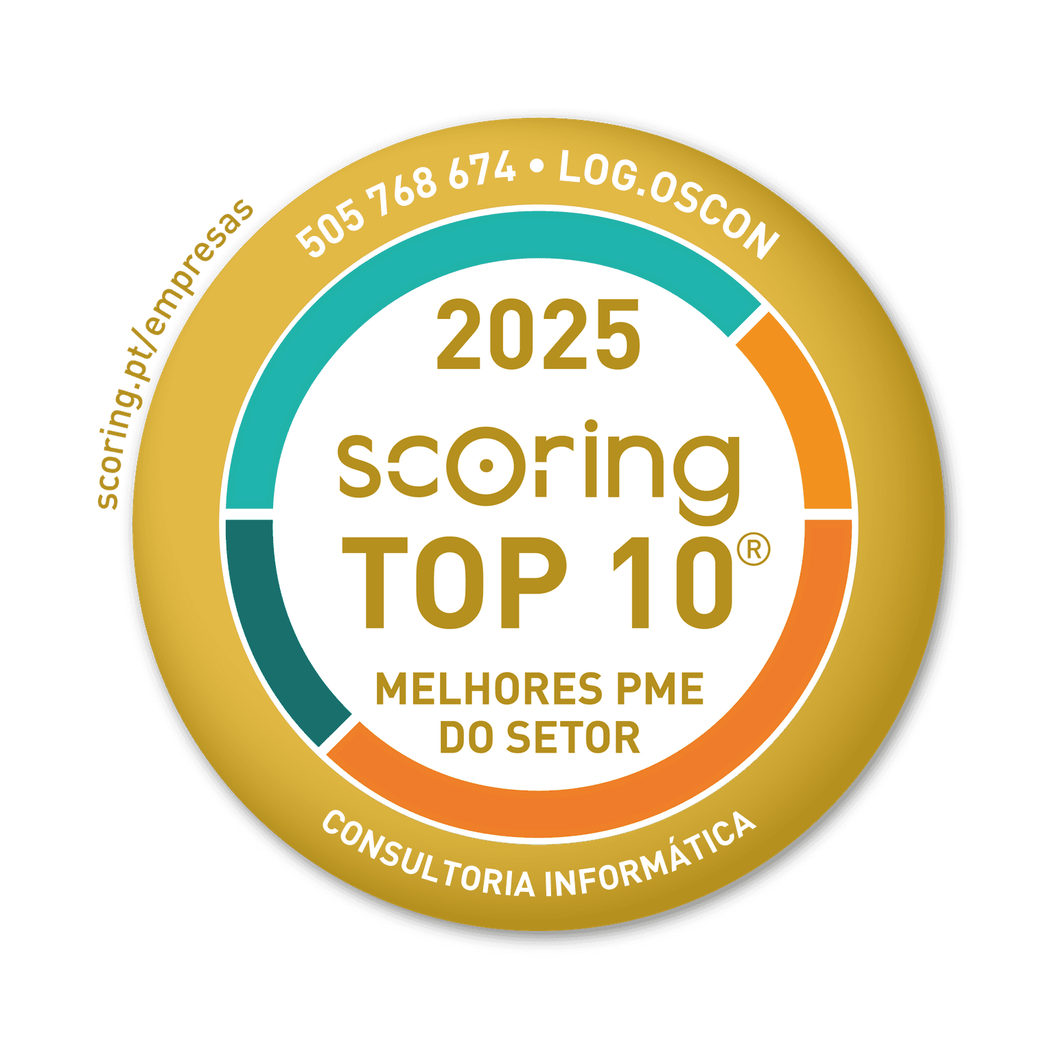 Selo TOP 10 Setor 2025 — LOG.OSCON, LDA