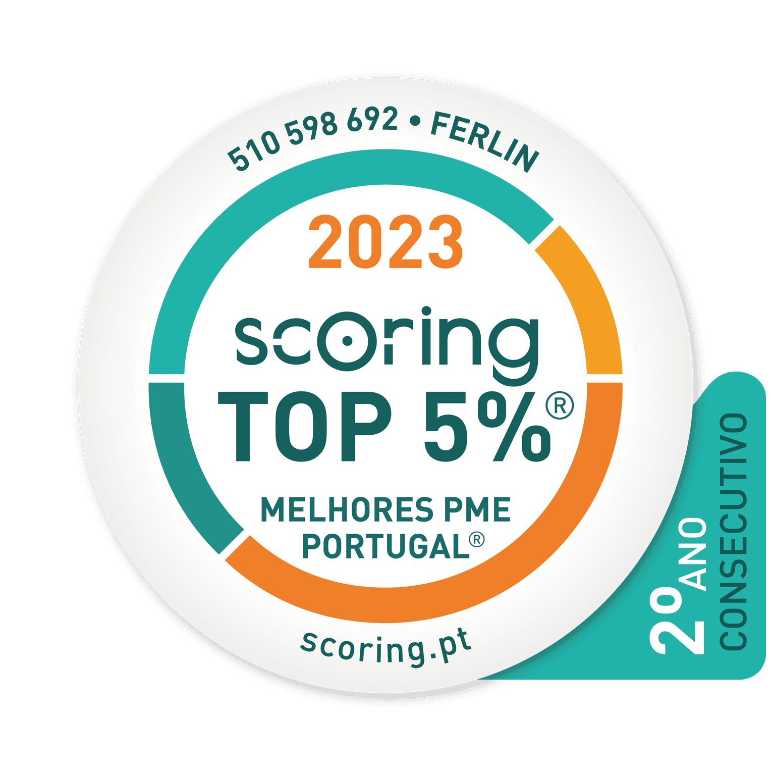 Selo TOP 5% 2023 — PRO-LENTE - SERVIÇOS ÓPTICOS, UNIPESSOAL, LDA