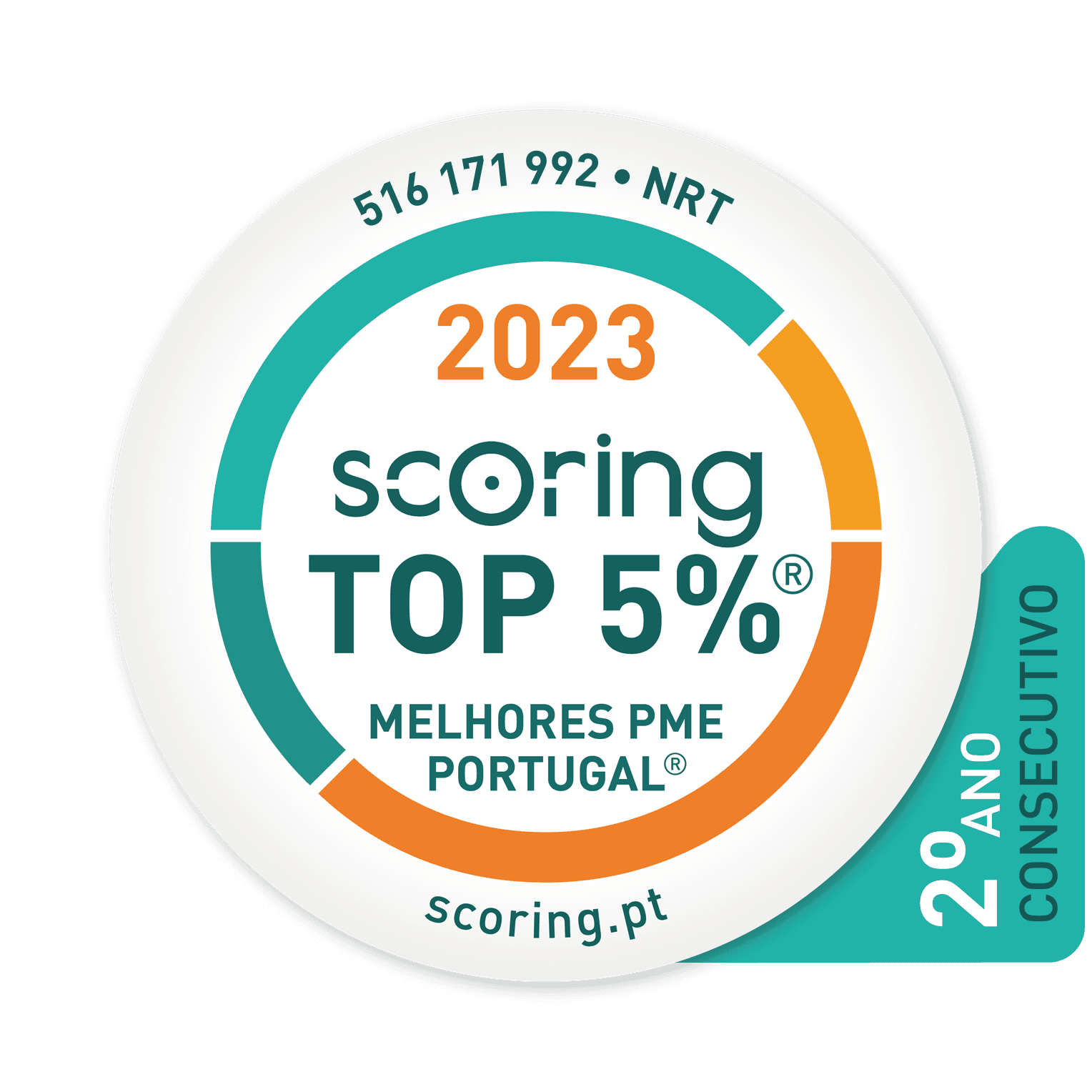 Selo TOP 5% 2023 — NRT - EDIFÍCIOS INDUSTRIAIS, LDA