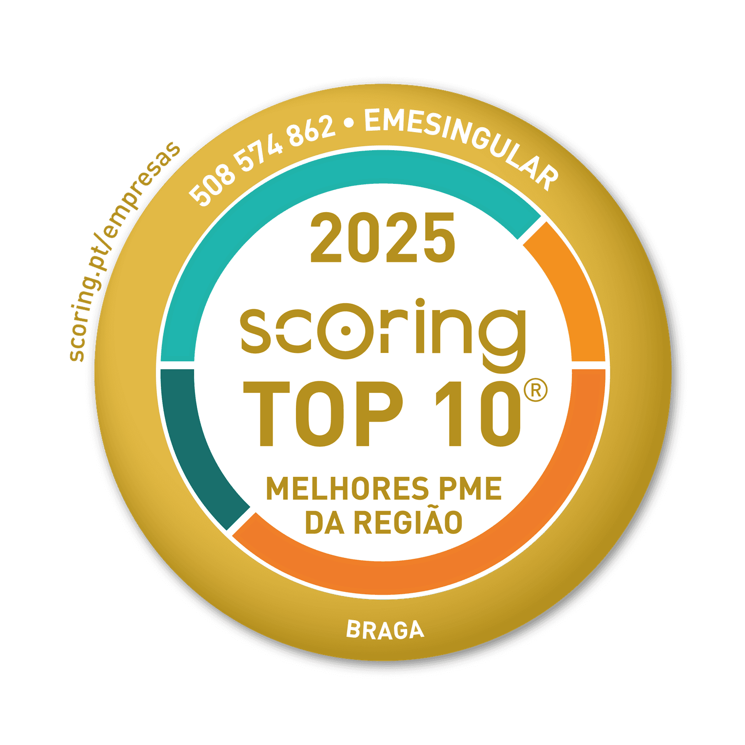 Selo TOP 10 Região 2025 — EMESINGULAR, LDA