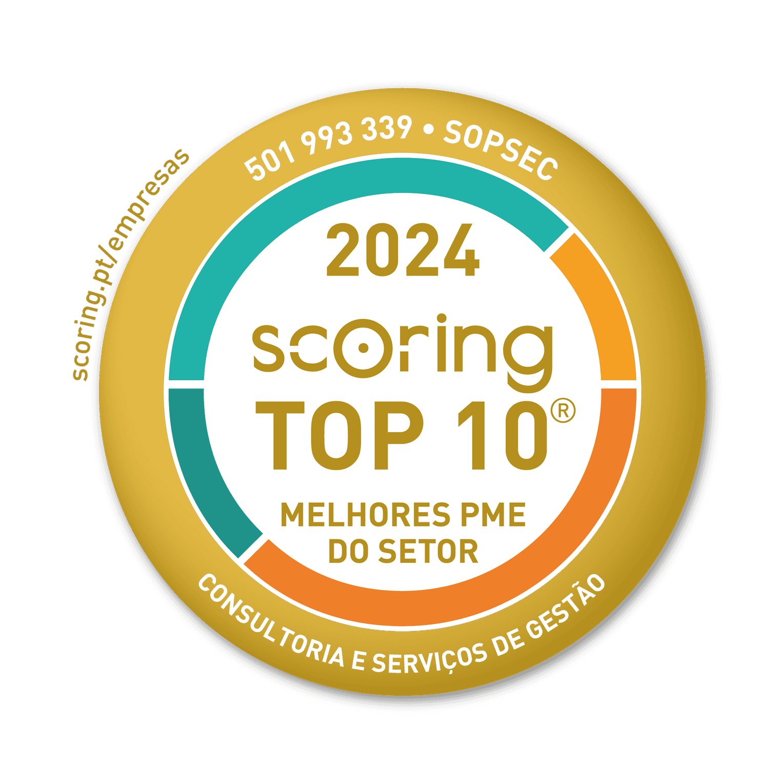 Selo TOP 10 Setor 2024 — SOPSEC - SOCIEDADE DE PRESTAÇÃO DE SERVIÇOS DE ENGENHARIA CIVIL, S.A.