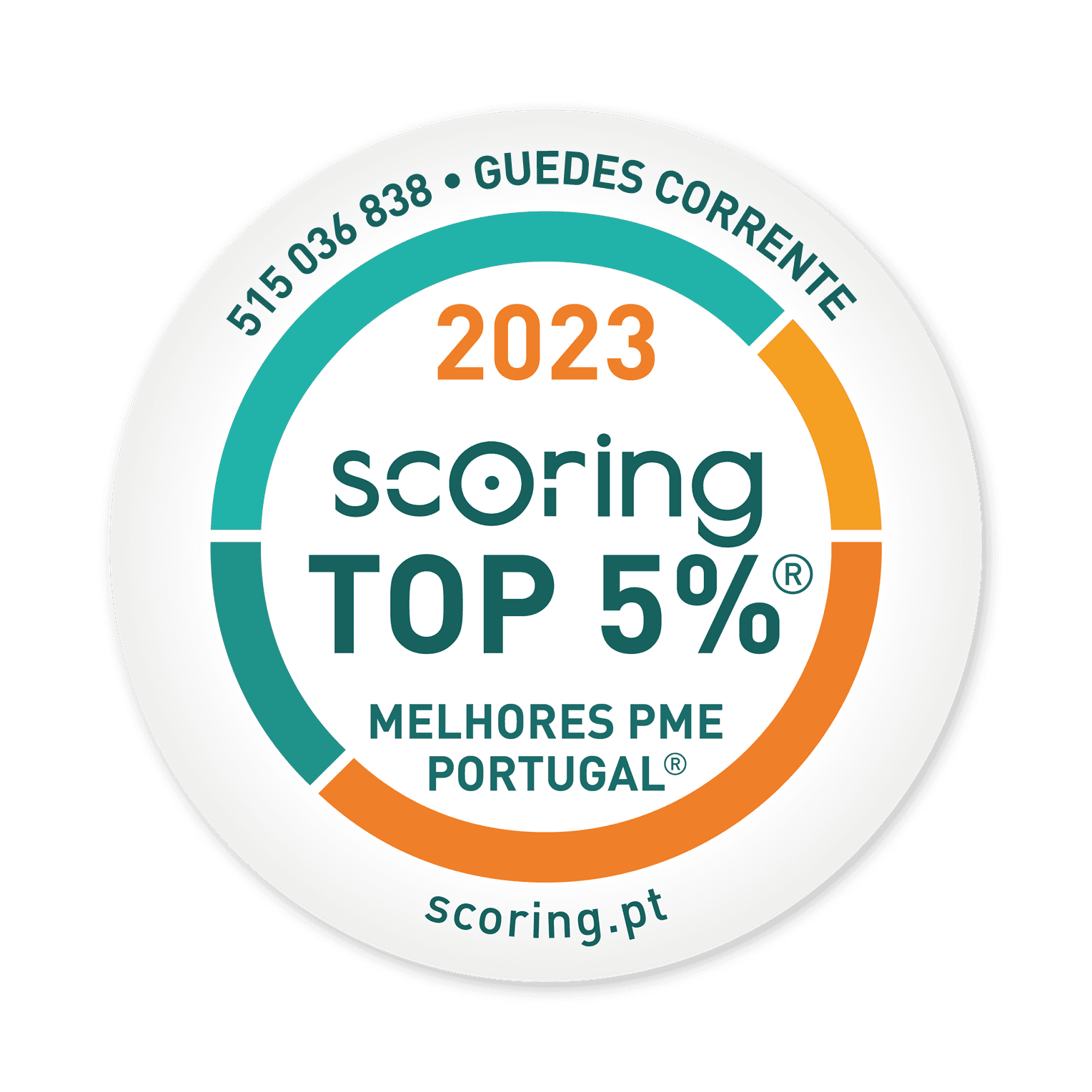 Selo TOP 5% 2023 — GUEDES CORRENTE, LDA