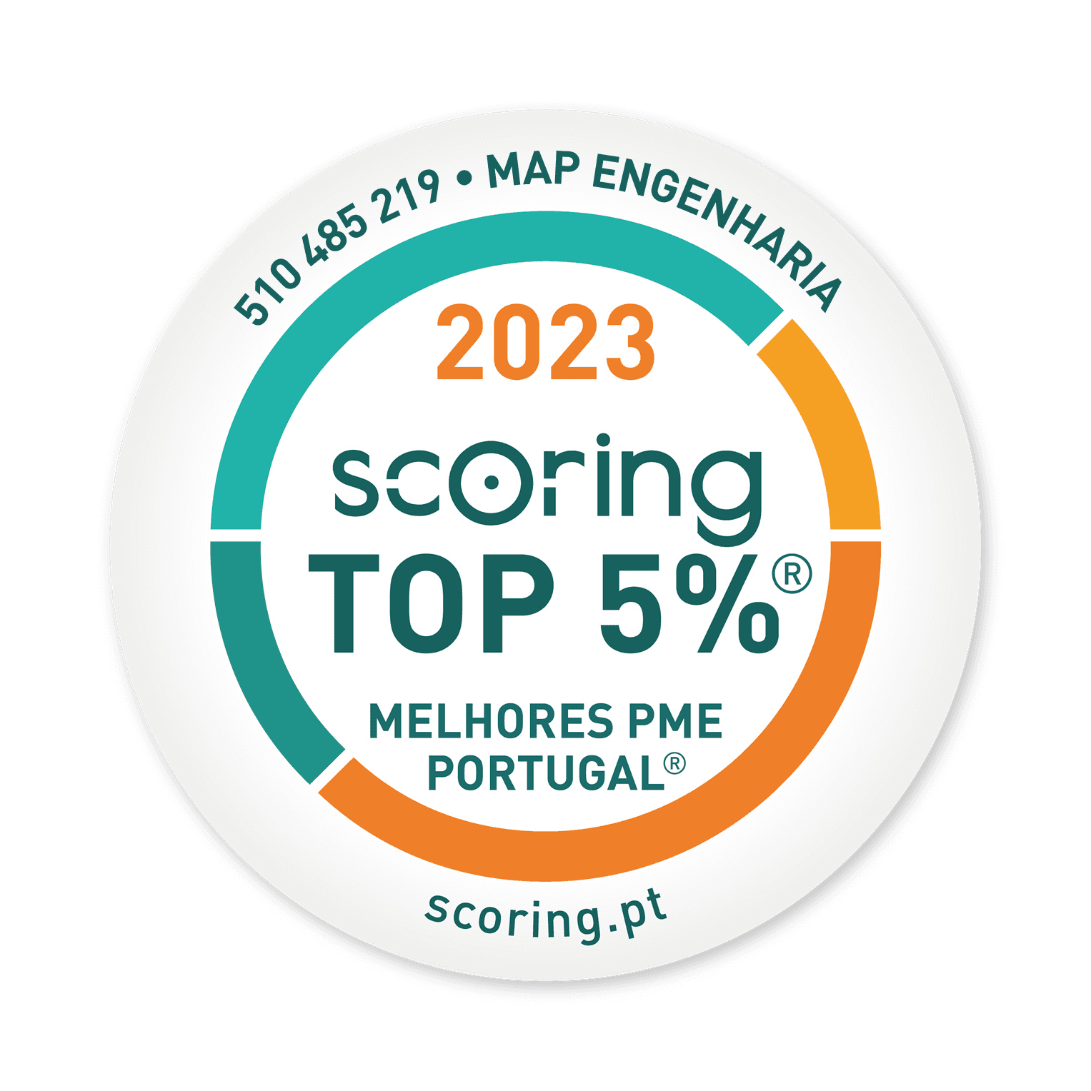 Selo TOP 5% 2023 — MAP ENGENHARIA