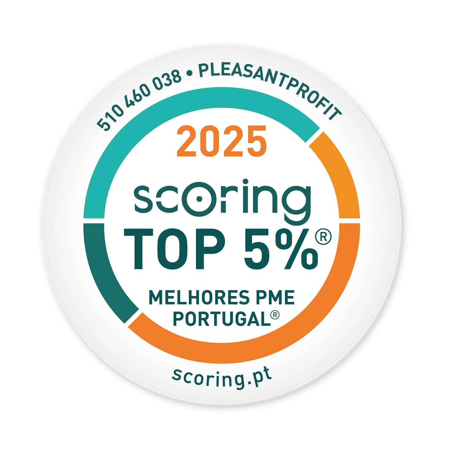 Selo TOP 5% 2025 — PLEASANTPROFIT, UNIPESSOAL, LDA