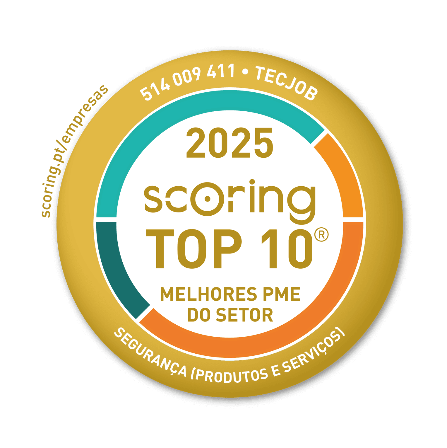 Selo TOP 10 2025 — TECJOB, UNIPESSOAL, LDA