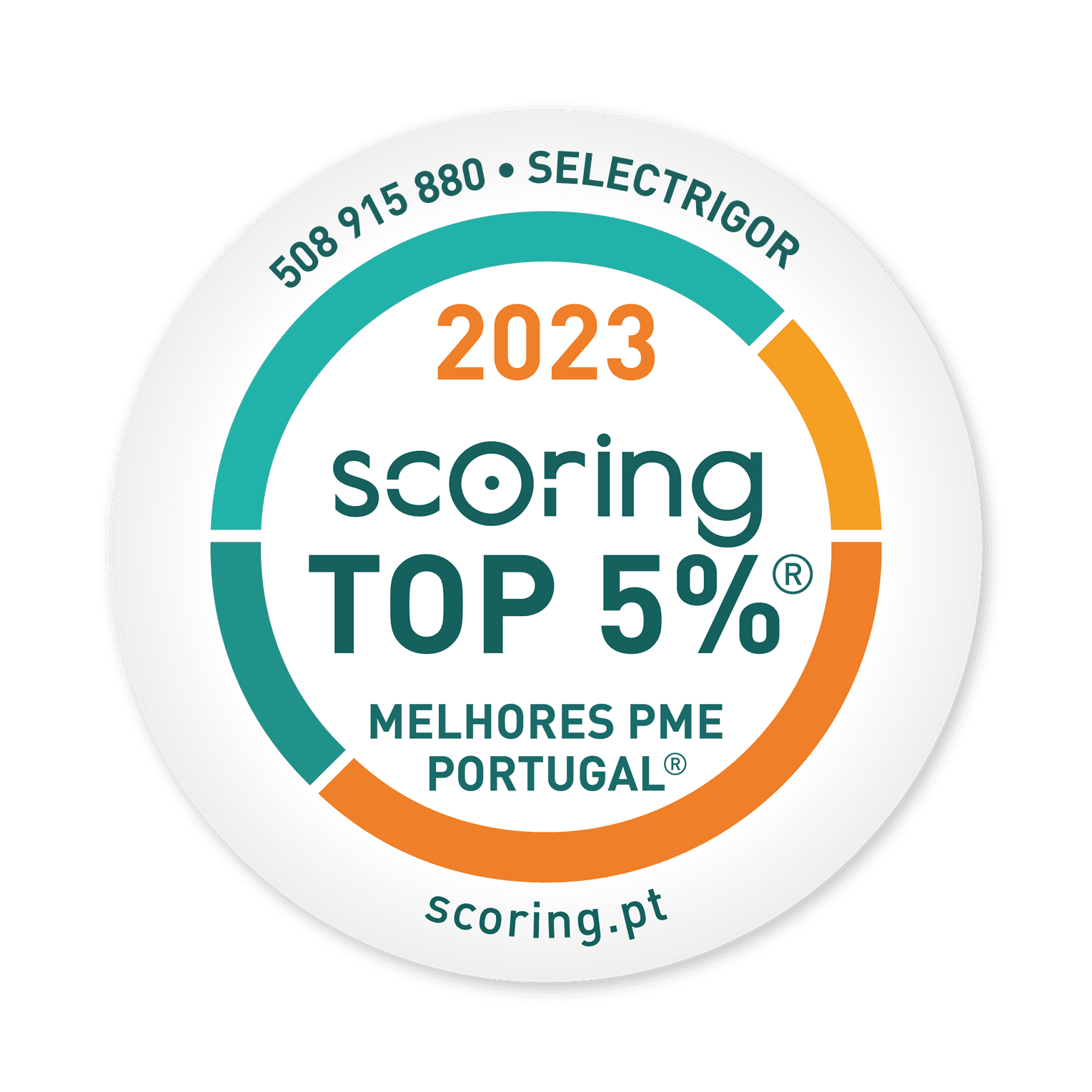 Selo TOP 5% 2023 — SELECTRIGOR - PRESTAÇÃO DE SERVIÇOS, LDA