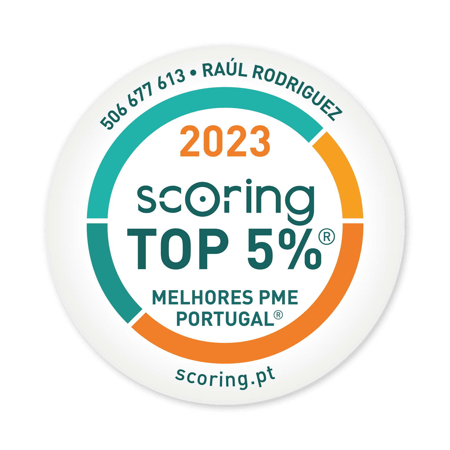 Selo TOP 5% 2023 — RAÚL RODRIGUEZ - REPARAÇÃO DE AUTOMÓVEIS, LDA