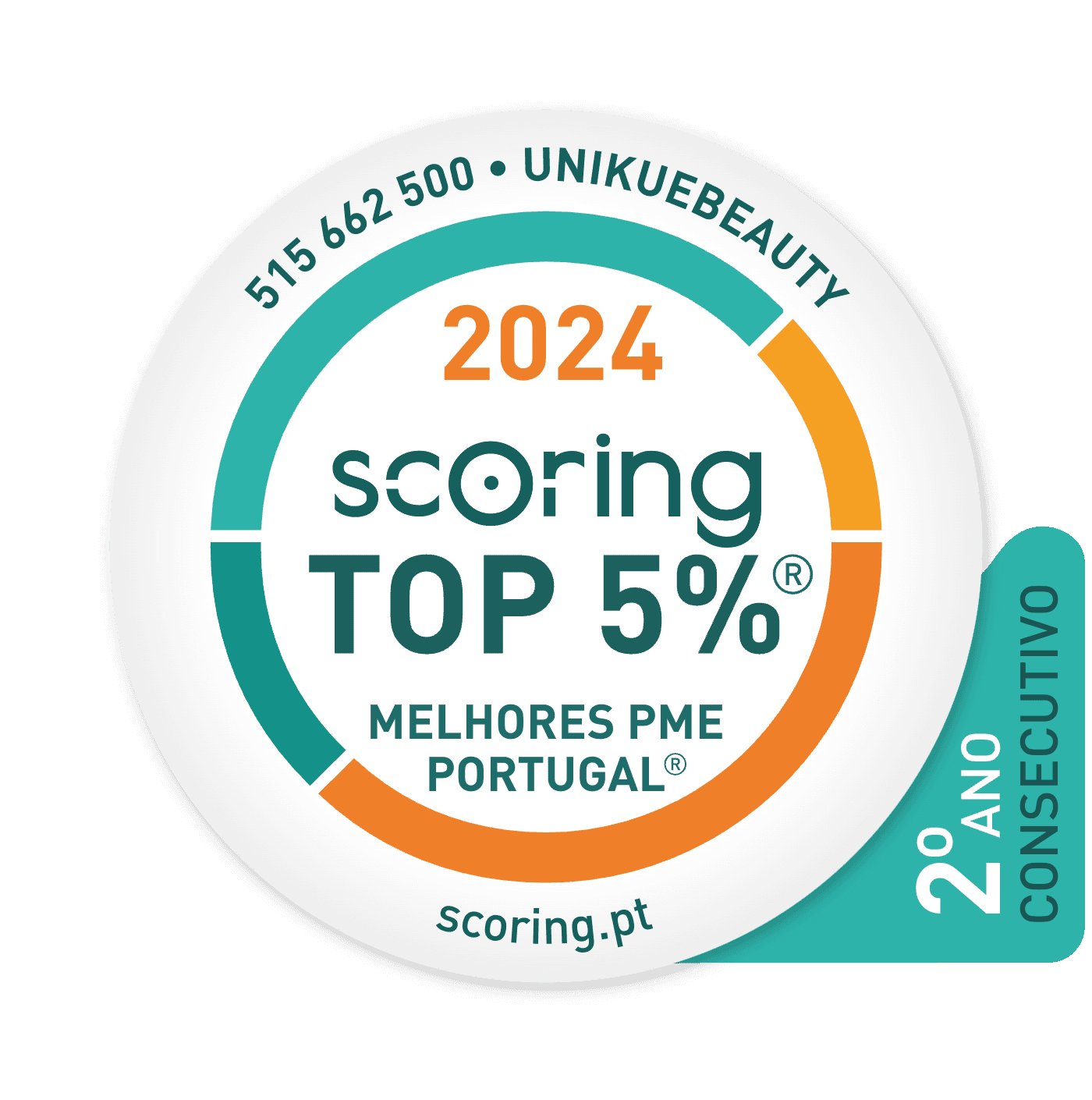 Selo TOP 5% 2024 — UNIKUEBEAUTY, UNIPESSOAL, LDA