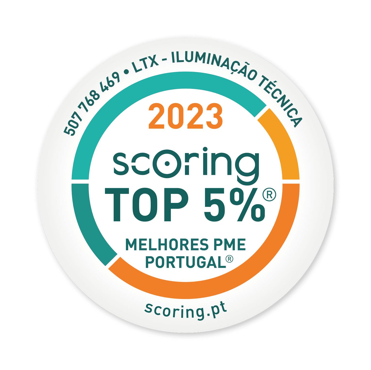 Selo TOP 5% 2023 — LTX - ILUMINAÇÃO TÉCNICA, S.A.