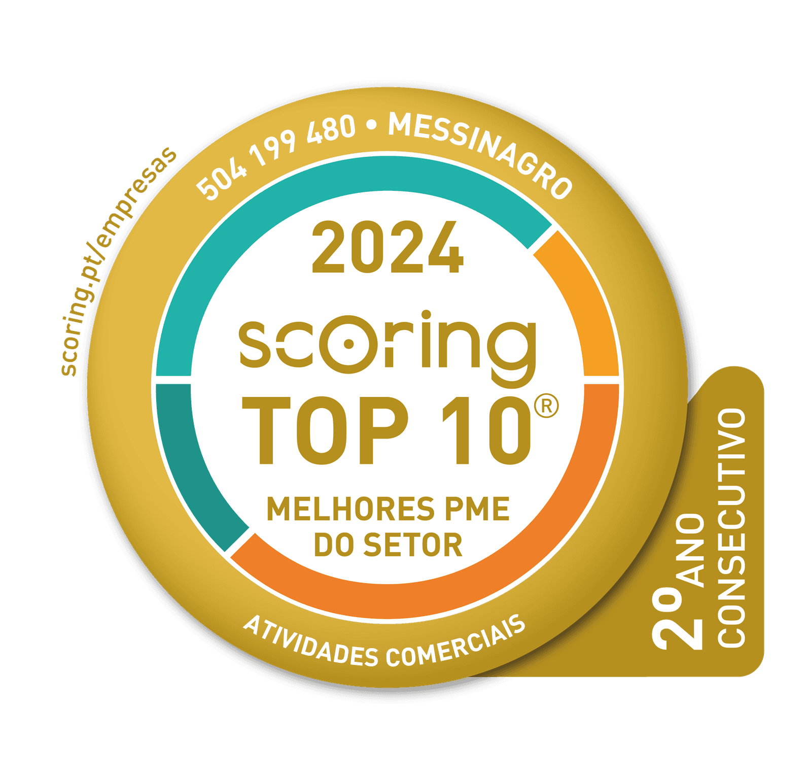 Selo TOP 10 Setor 2024 — MESSINAGRO - PRODUTOS E ASSISTÊNCIA À AGRICULTURA, LDA