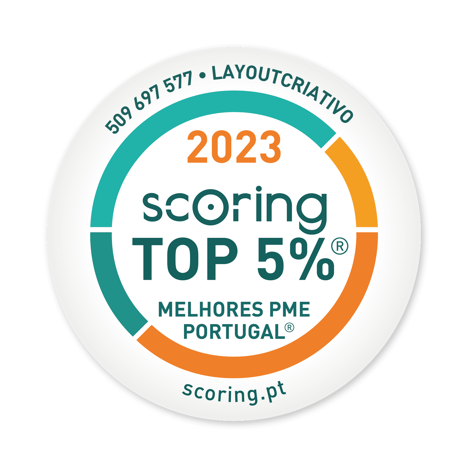 Selo TOP 5% 2023 — LAYOUTCRIATIVO, UNIPESSOAL, LDA