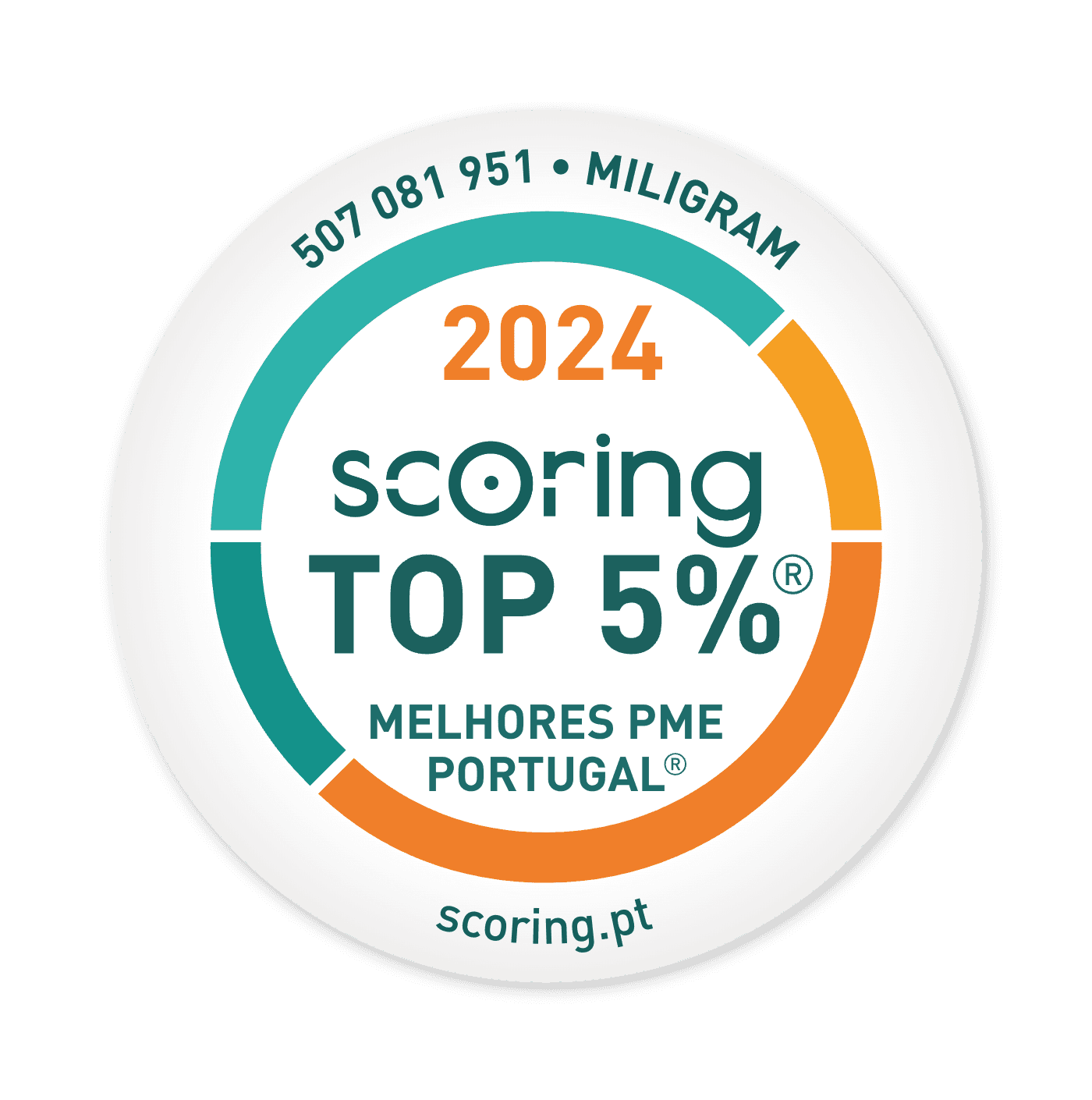 Selo TOP 5% 2024 — MILIGRAM - DESIGN, LDA