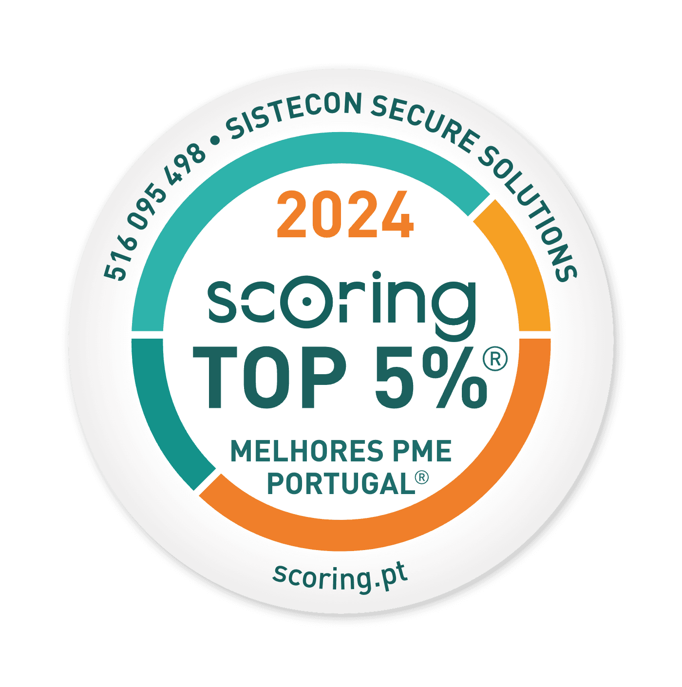Selo TOP 5% 2024 — SISTECON SECURE SOLUTIONS, UNIPESSOAL, LDA