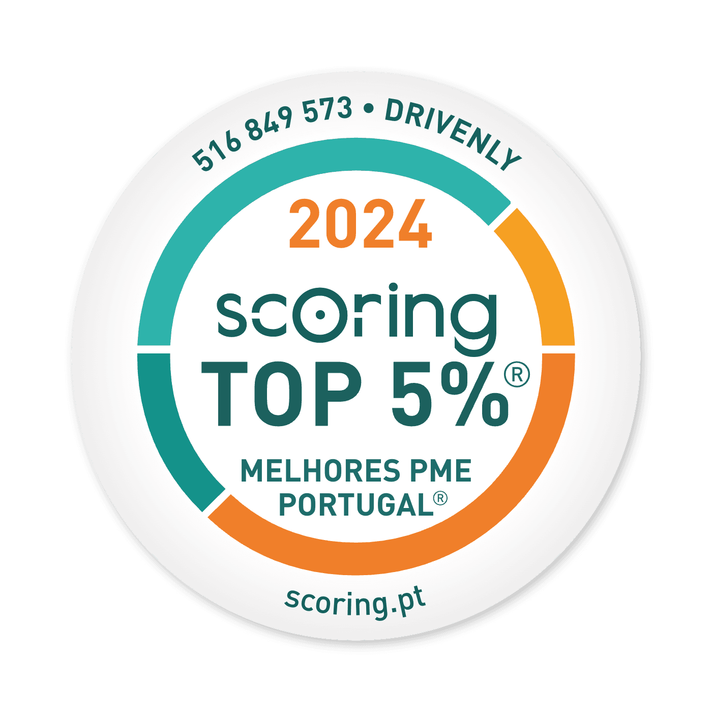 Selo TOP 5% 2024 — DRIVENLY, UNIPESSOAL, LDA