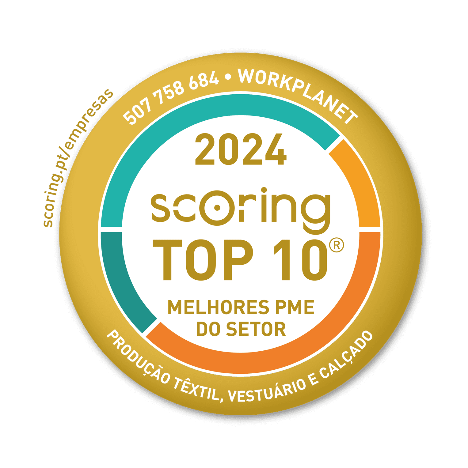 Selo TOP 10 2024 — WORKPLANET, LDA