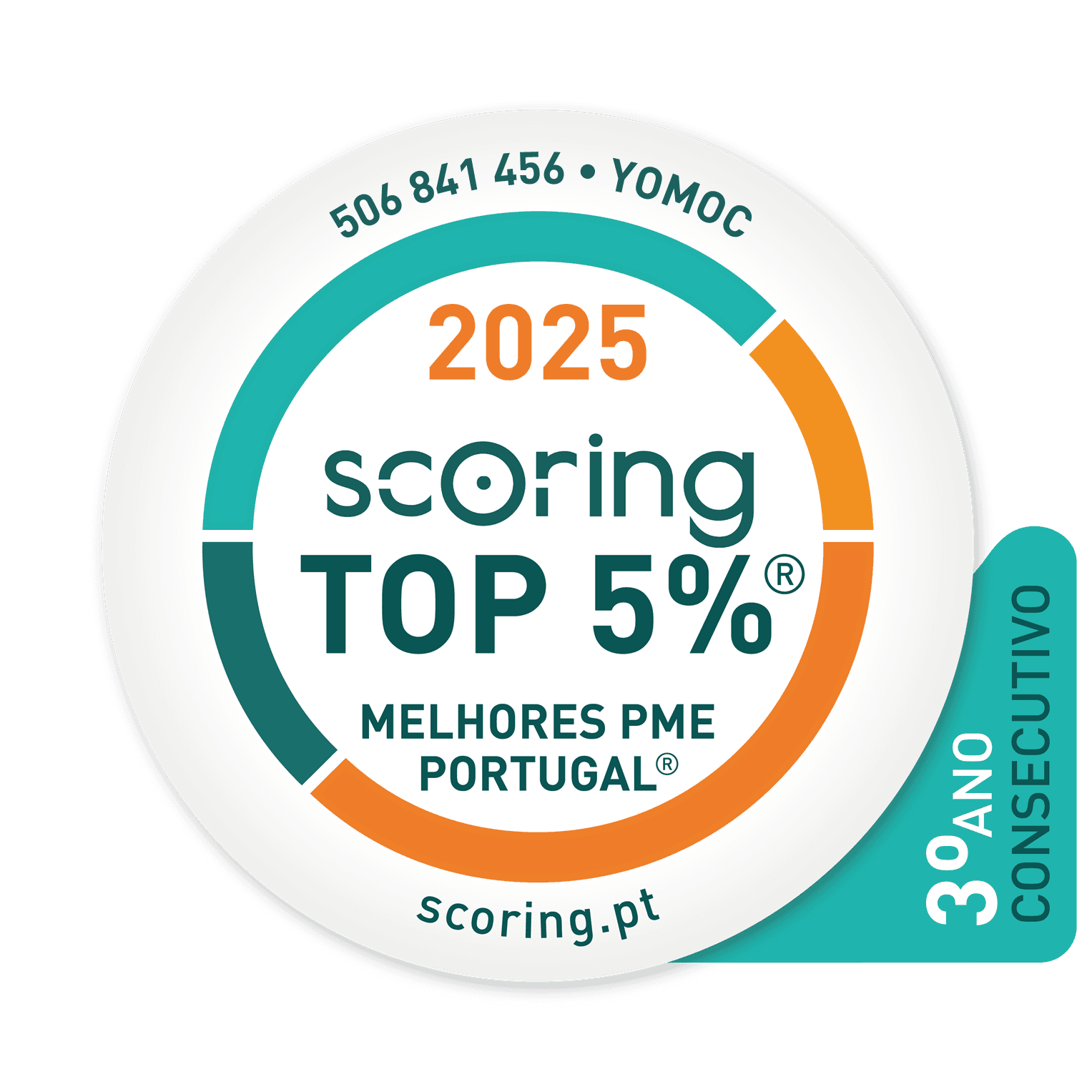 Selo TOP 5% 2025 — YOMOC - DESIGN E COMUNICAÇÃO, LDA