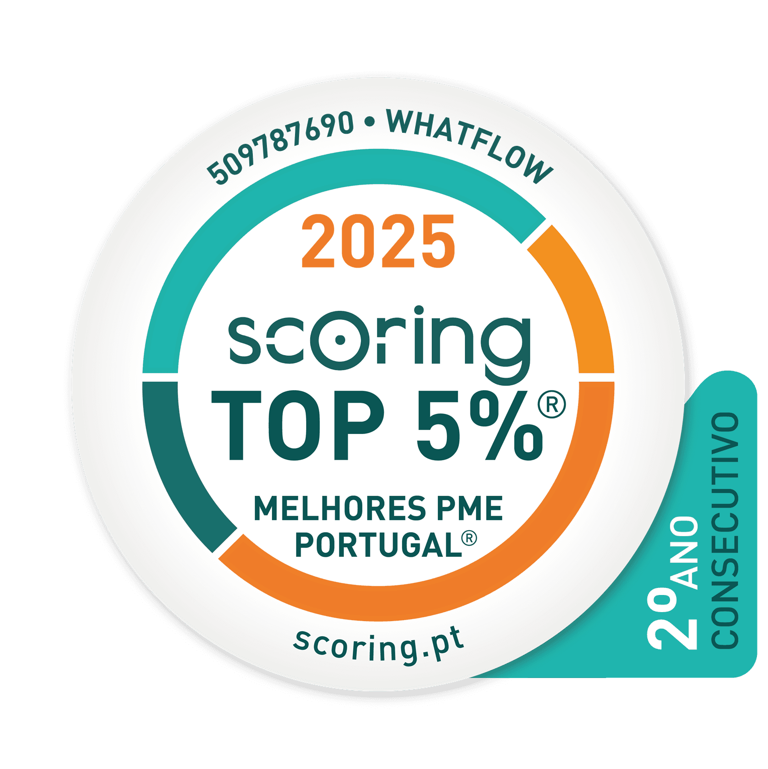 Selo TOP 5% 2025 — WHATFLOW, UNIPESSOAL, LDA