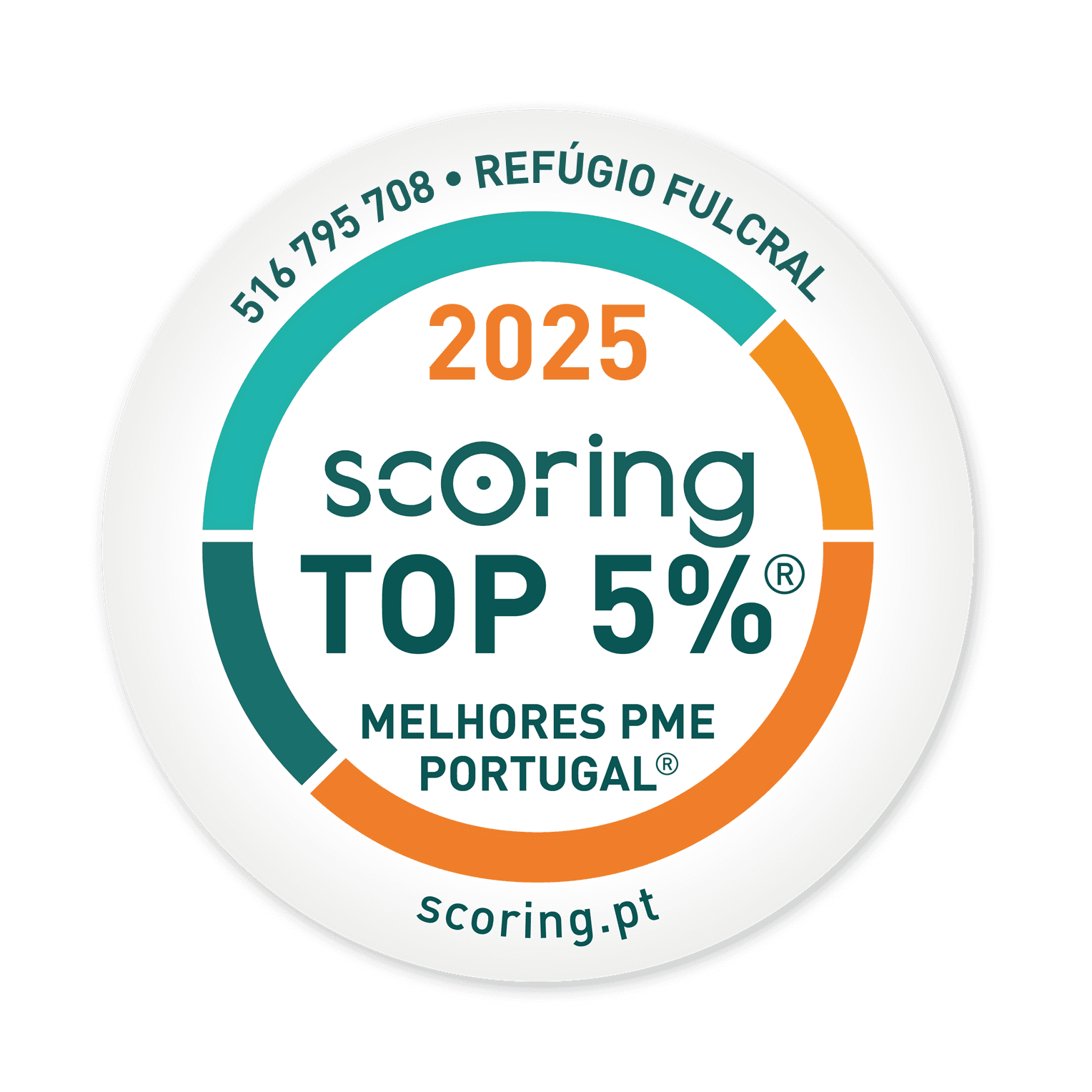 Selo TOP 5% 2025 — REFÚGIO FULCRAL, LDA