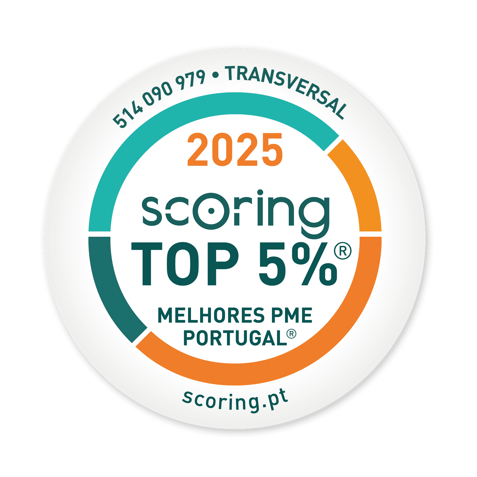 Selo TOP 5% 2025 — TRANSVERSAL, COMÉRCIO INTERNACIONAL, LDA