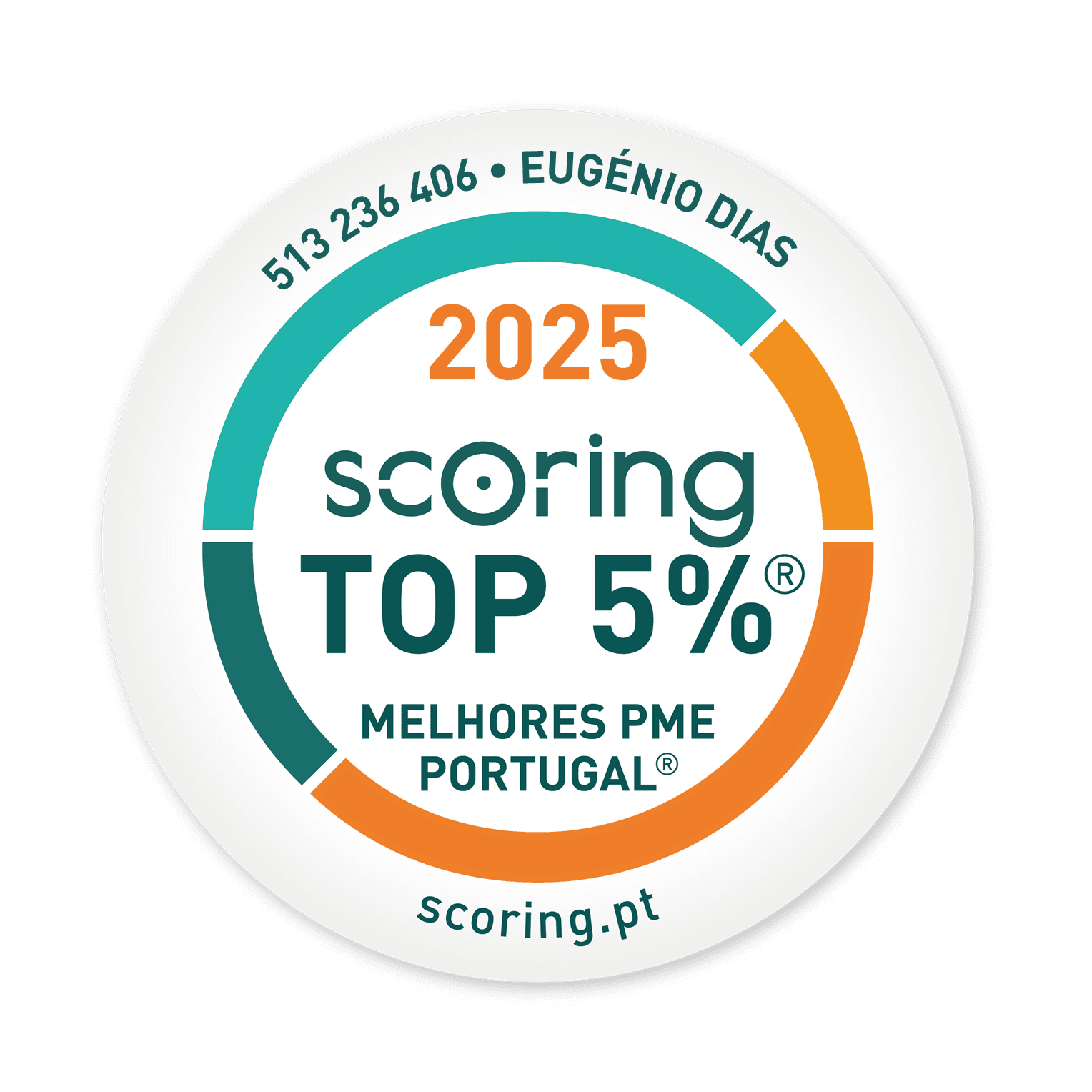 Selo TOP 5% 2025 — EUGÉNIO DIAS, UNIPESSOAL, LDA